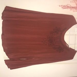 Brown Long Sleeve Blouse